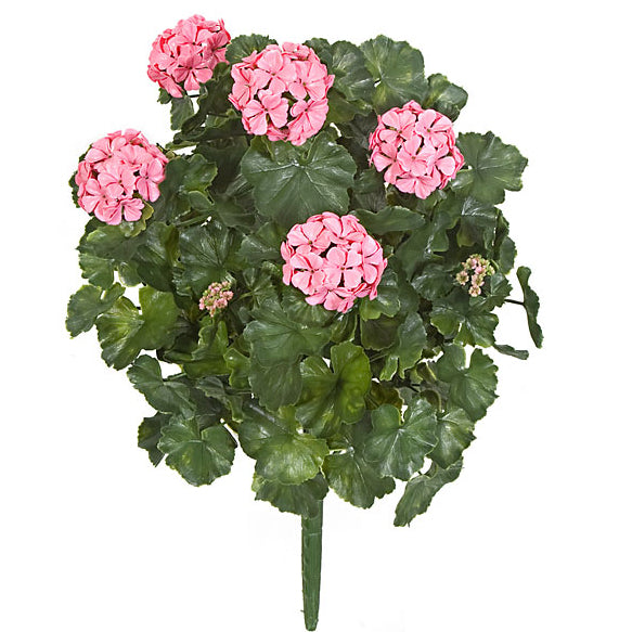 26" UV-Proof Outdoor Artificial Geranium Flower Bush -Pink (pack of 4) - A145-PK