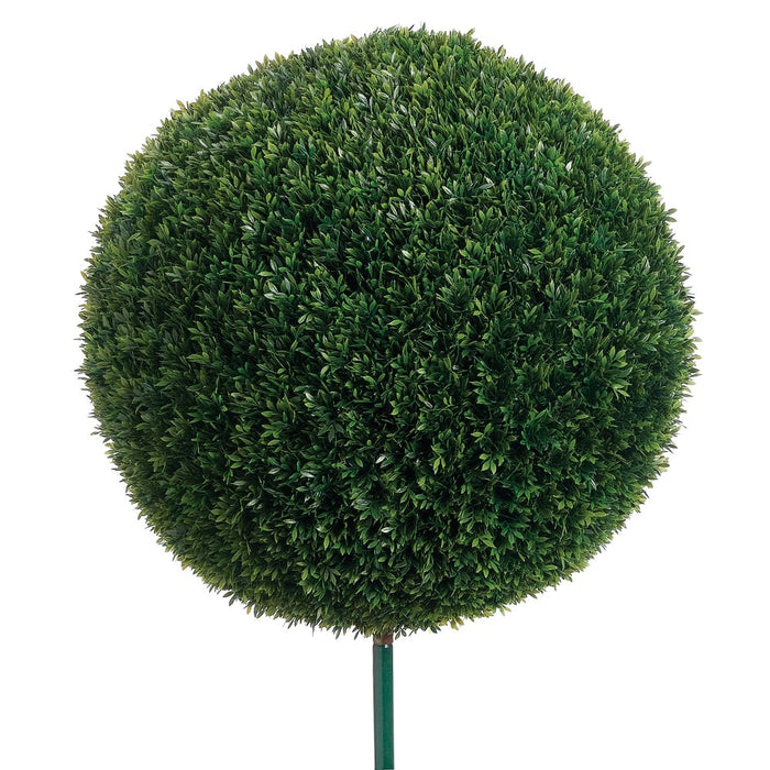 24" UV-Resistant Outdoor Artificial Tea Leaf Ball-Shaped Topiary w/10" Pole -Green - AAT532-GR