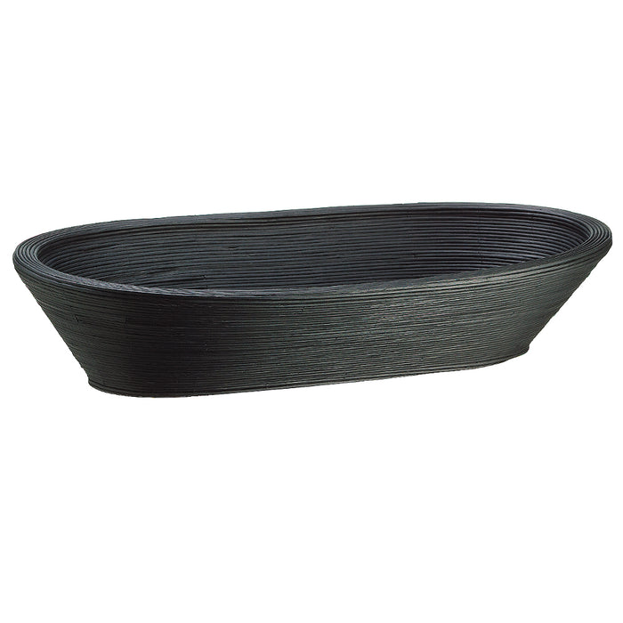 5"Hx24"W Bamboo Oval Container -Black (pack of 4) - ACB985-BK