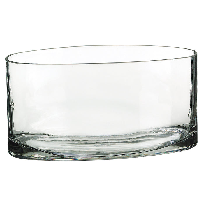 6"Hx11.75"W Oval Glass Vase -Clear (pack of 2) - ACG226-CW