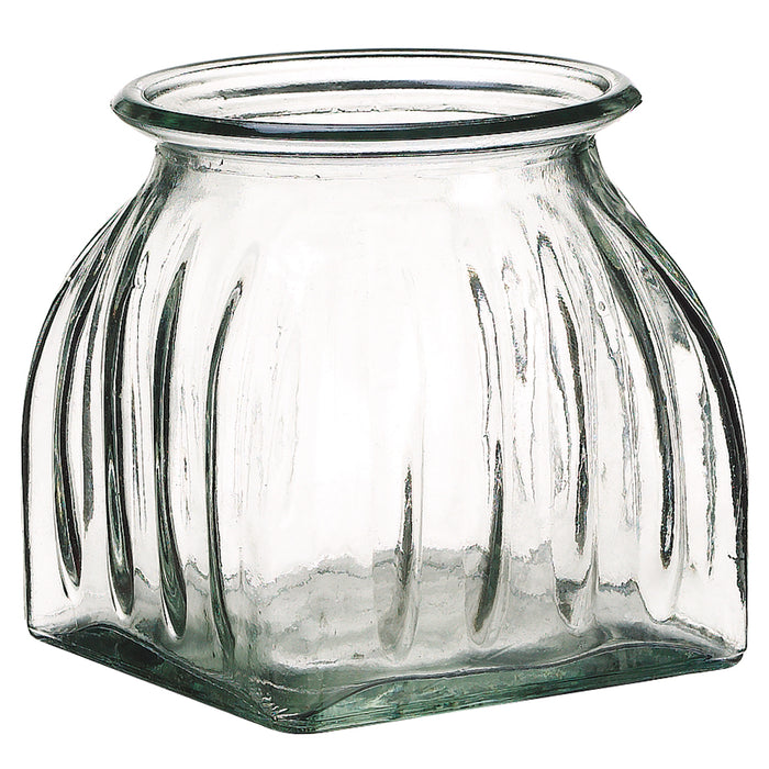 4"Hx3.75"W Square Dome Glass Vase -Clear (pack of 6) - ACG911-CW