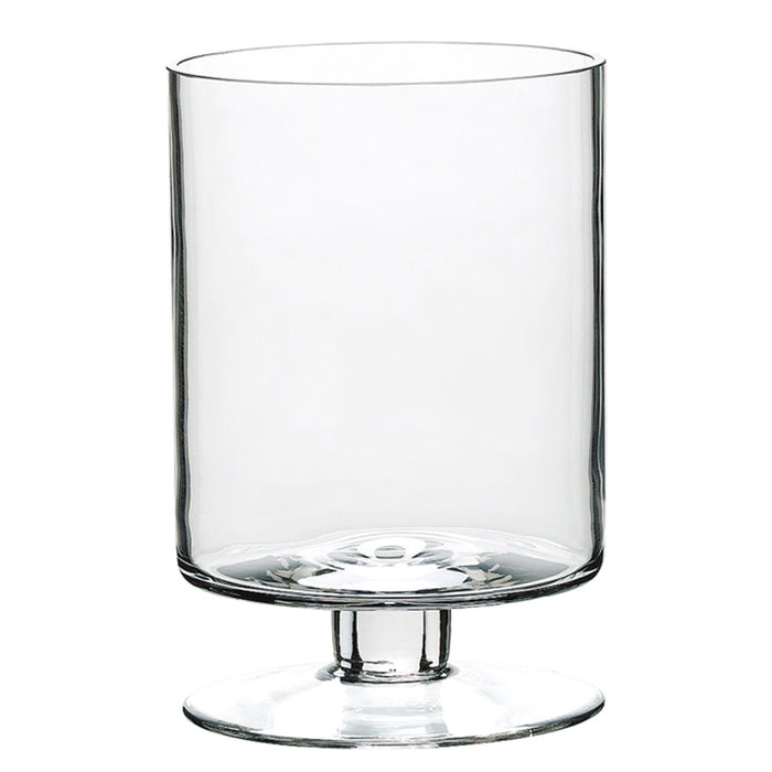 9"Hx6"W Footed Cylinder Glass Vase -Clear - ACH350-CW