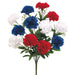 18" Silk Carnation Flower Bush -Red/Blue (pack of 12) - FBC318-RE/BL