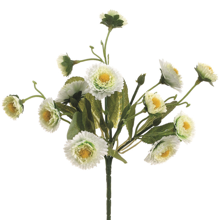 8.5" Silk Marigold Flower Bush -Cream/Yellow (pack of 24) - FBC368-CR/YE