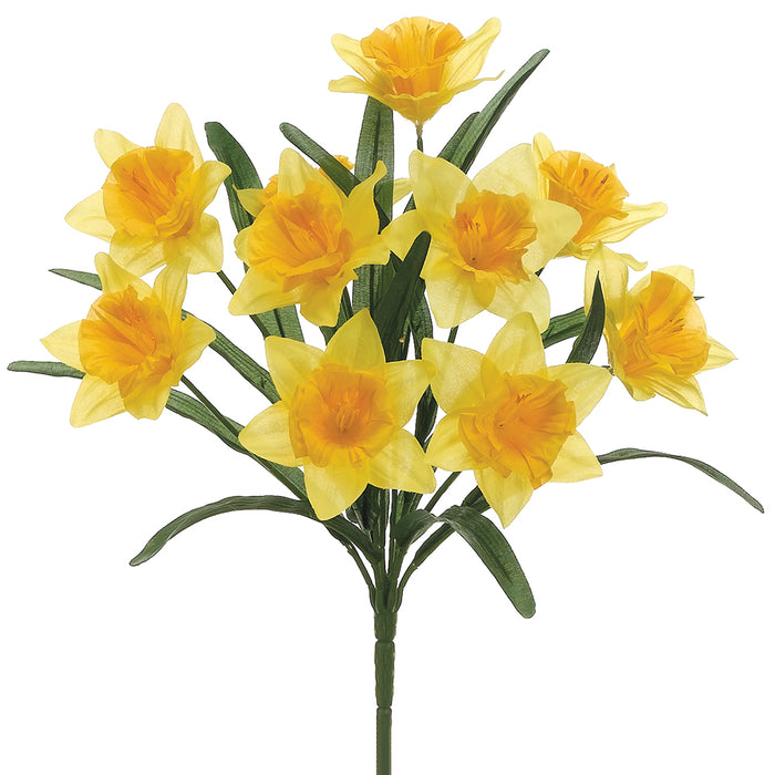 18.5" Silk Daffodil Flower Bush -Yellow (pack of 12) - FBD895-YE