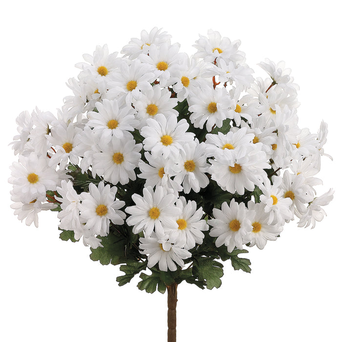 19" Silk Large Daisy Flower Bush -White (pack of 12) - FBD951-WH