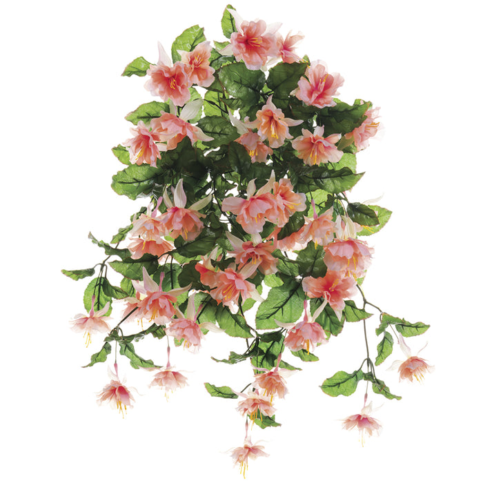 20" Silk Fuchsia Hanging Flower Bush -Peach/Cream (pack of 6) - FBF632-PE/CR