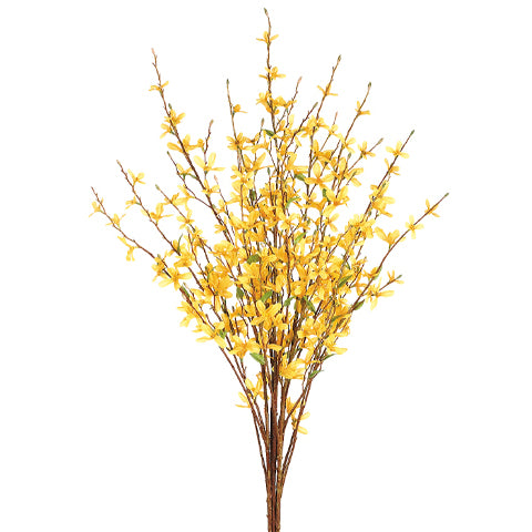 34" Silk Forsythia Flower Bush -Yellow (pack of 12) - FBF729-YE