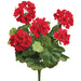 19" Outdoor Water Resistant Artificial Geranium Flower Bush -Red (pack of 12) - FBG901-RE