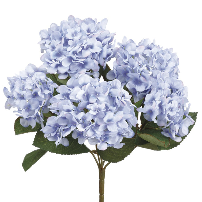 14" Silk Hydrangea Flower Bush -Blue/Delphinium (pack of 12) - FBH005-BL/DL