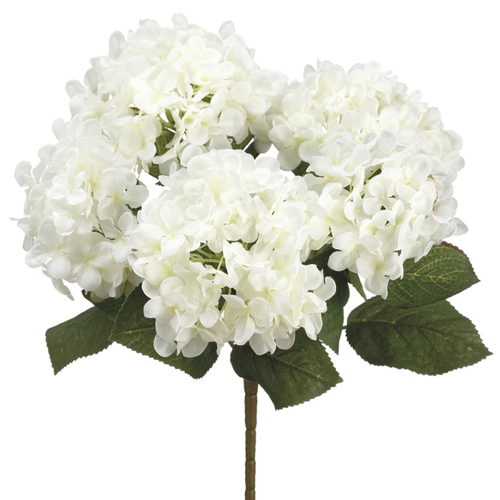 14" Silk Hydrangea Flower Bush -Cream (pack of 12) - FBH005-CR