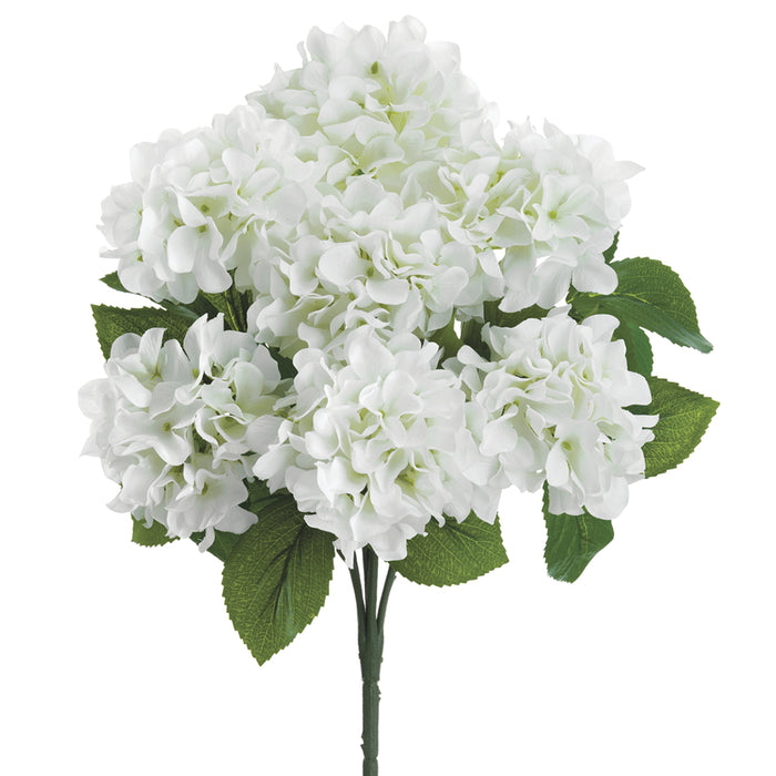 21" Hydrangea Silk Flower Bush -White (pack of 12) - FBH185-WH