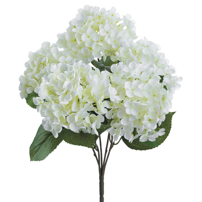 17" Hydrangea Silk Flower Bush -White (pack of 12) - FBH253-WH