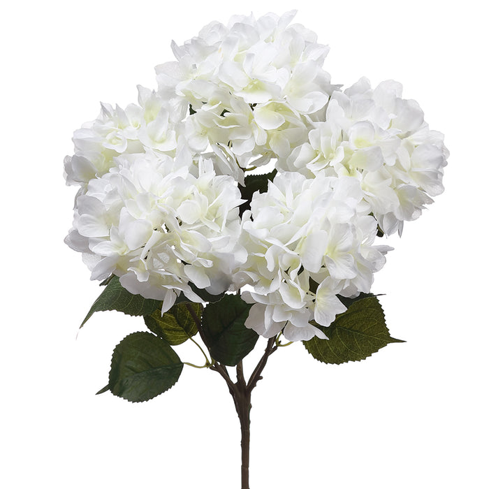 22" Silk Large Hydrangea Flower Bush -Cream (pack of 6) - FBH377-CR