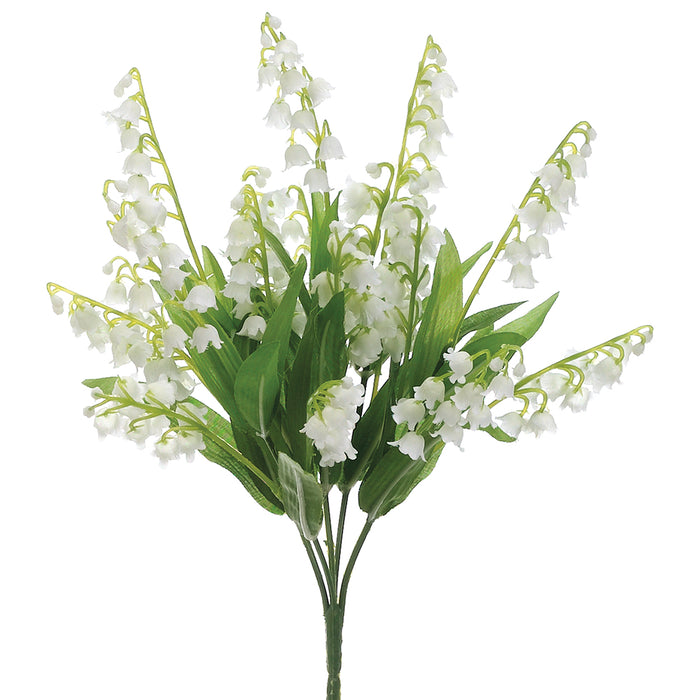 12" Artificial Lily Of The Valley Flower Bush -White (pack of 12) - FBL306-WH