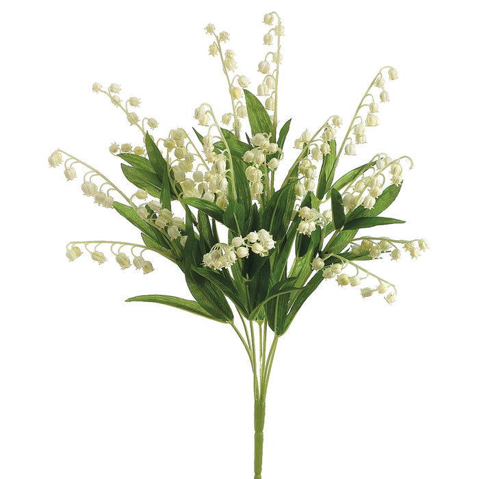 17" Silk Lily Of The Valley Flower Bush -Cream (pack of 12) - FBL404-CR