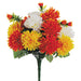 12" Silk Mum Flower Bush -Orange/Yellow (pack of 12) - FBM512-OR/YE