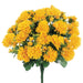 15" Silk Mum Flower Bush -Yellow (pack of 12) - FBM514-YE