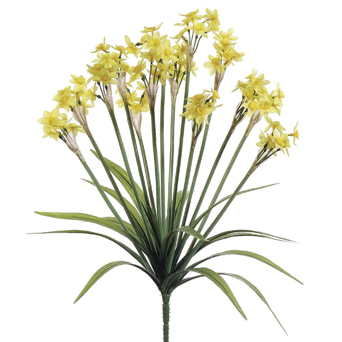 21" Silk Daffodil Flower Bush -Yellow (pack of 12) - FBN108-YE/YE