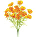 21.5" Silk Poppy Flower Bush -Yellow (pack of 6) - FBP003-YE