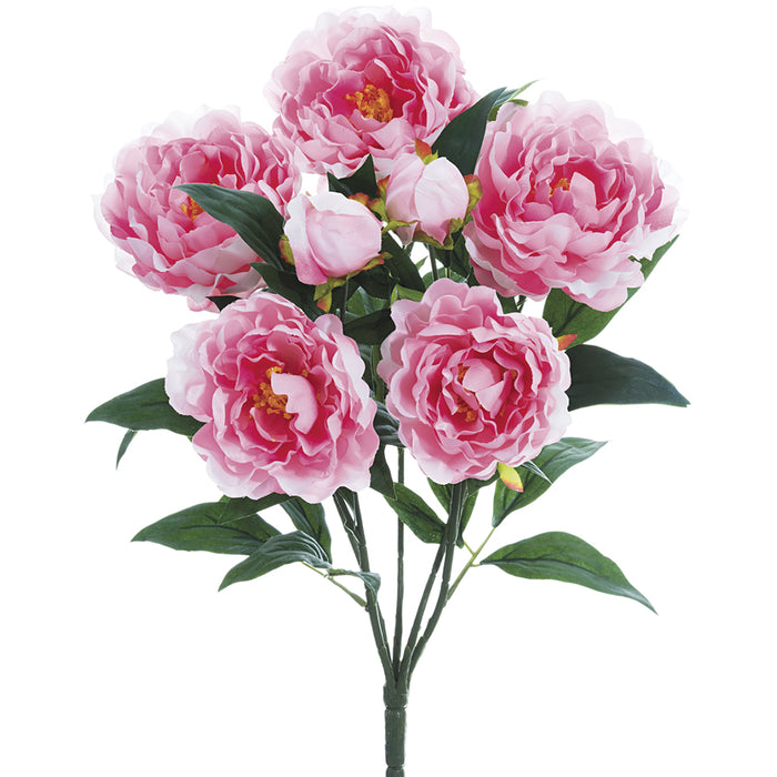 22" Silk Peony Flower Bush -Pink (pack of 12) - FBP022-PK