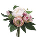 11" Peony, Rose & Lilac Silk Flower Bouquet -Pink/Cream (pack of 6) - FBQ043-PK/CR