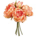 9.5" Peony Silk Flower Bouquet -Coral (pack of 12) - FBQ315-CO