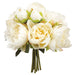 9" Peony Silk Flower Bouquet -Cream (pack of 6) - FBQ382-CR