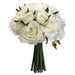 9" Confetti Rose Silk Flower Bouquet -White (pack of 6) - FBQ749-WH