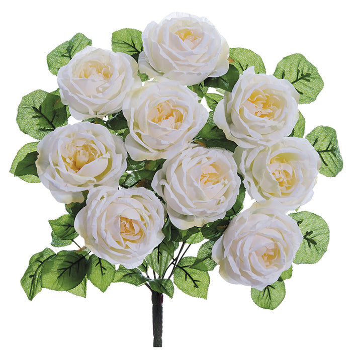 20" Silk Rose Flower Bush -Cream (pack of 6) - FBR020-CR
