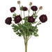 19" Silk Ranunculus Flower Bush -Eggplant (pack of 6) - FBR549-EP