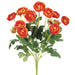13" Silk Mini Ranunculus Flower Bush -Orange (pack of 12) - FBR995-OR