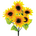 18" Silk Sunflower Flower Bush -Yellow (pack of 12) - FBS028-YE