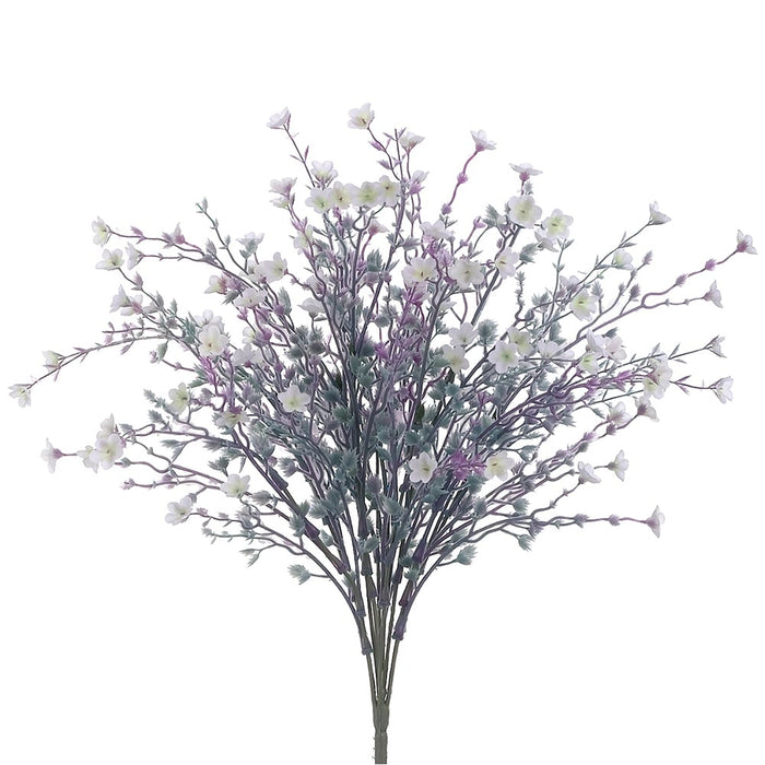19" Silk Mini Star Flower Bush -White/Lavender (pack of 12) - FBS047-WH/LV