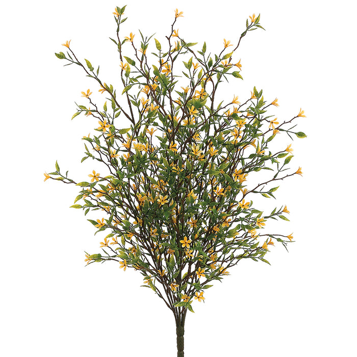20" Silk Plastic Wild Starflower Flower Bush -Yellow (pack of 12) - FBS130-YE