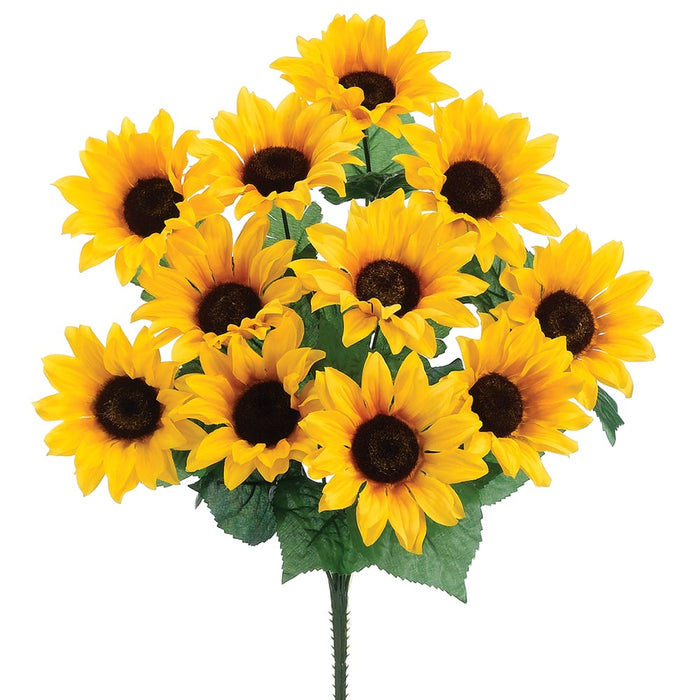 19" Silk Sunflower Flower Bush -Yellow (pack of 12) - FBS170-YE