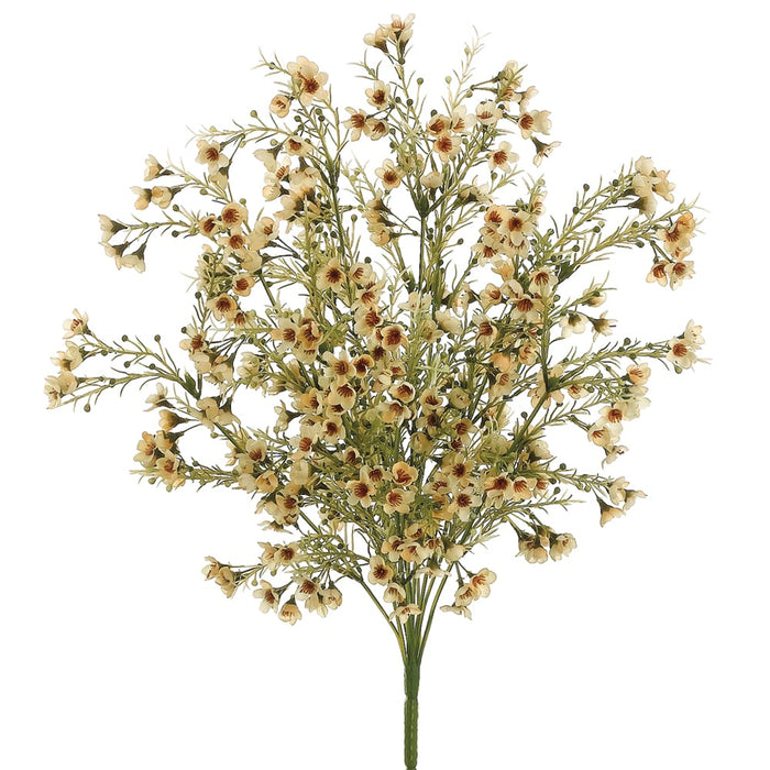 19" Silk Waxflower Flower Bush -Soft Yellow (pack of 12) - FBW804-YE/SO