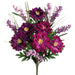 20" Silk Zinnia & Bell Flower Bush -Purple/Orchid (pack of 12) - FBX009-PU/OC