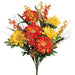 20" Silk Zinnia & Bell Flower Bush -Yellow/Orange (pack of 12) - FBX009-YE/OR