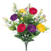 19" Silk Mixed Ranunculus & Mini Daisy Flower Bush -Purple/Yellow (pack of 12) - FBX816-PU/YE