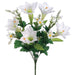 19.5" Silk Easter Lily & Daisy Flower Bush -White (pack of 12) - FBX937-WH