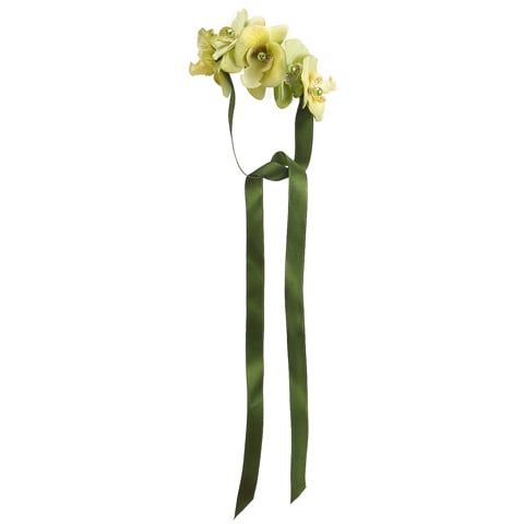 4" Phalaenopsis Orchid Wrist Silk Flower Corsage -2 Tone Green (pack of 24) - FOP101-GR/TT
