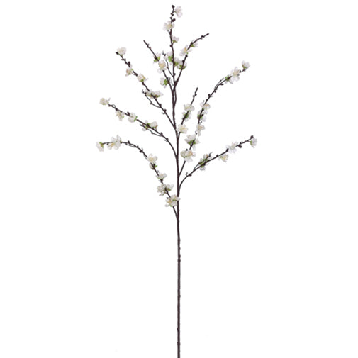 50" Artificial Plum Blossom Flower Spray -White (pack of 6) - FSB319-WH