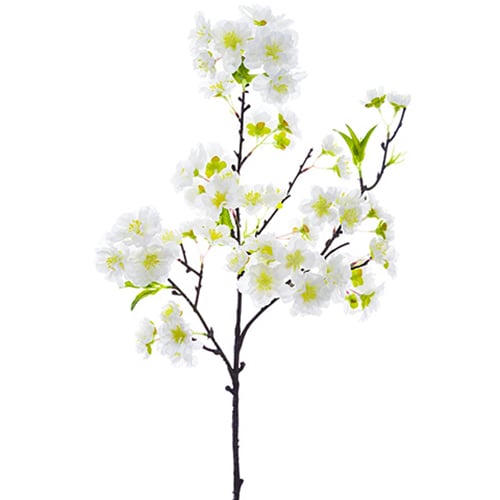 18" Silk Cherry Blossom Flower Spray -White (pack of 12) - FSB320-WH