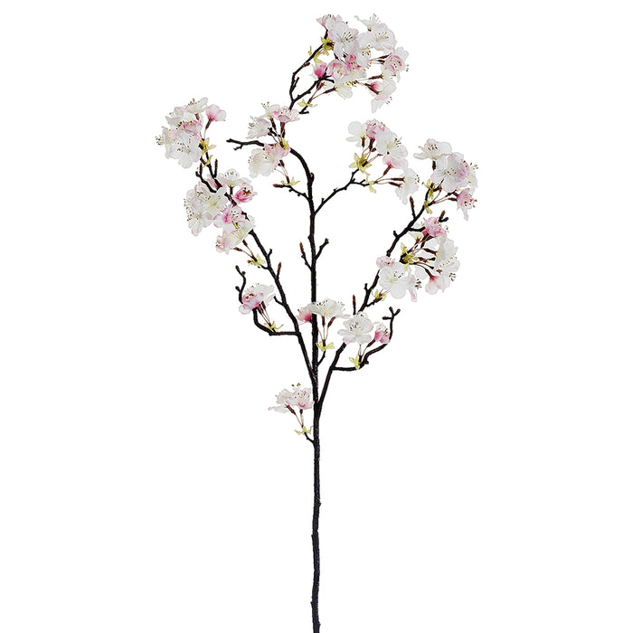 35" Silk Apple Blossom Flower Spray -Cream/Pink (pack of 6) - FSB481-PK/CR