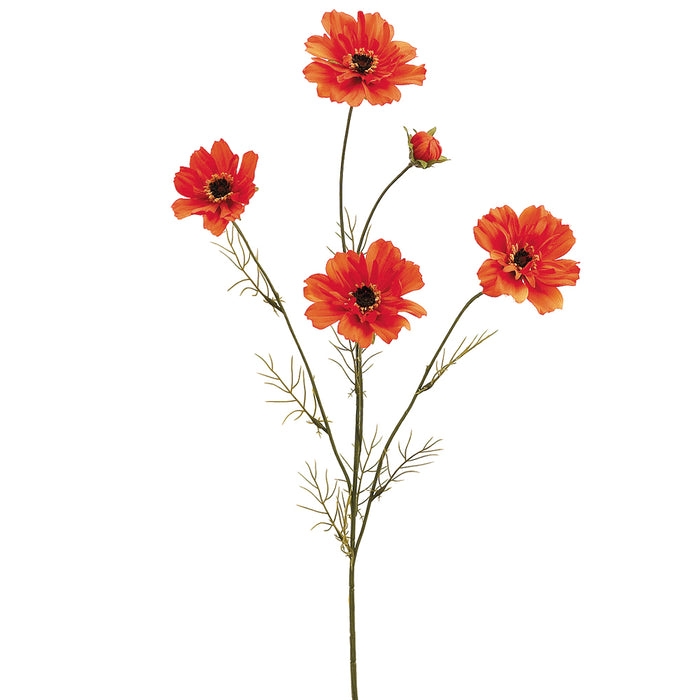 32" Silk Cosmos Flower Spray -Orange (pack of 12) - FSC020-OR