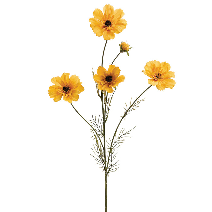 32" Silk Cosmos Flower Spray -Yellow (pack of 12) - FSC020-YE