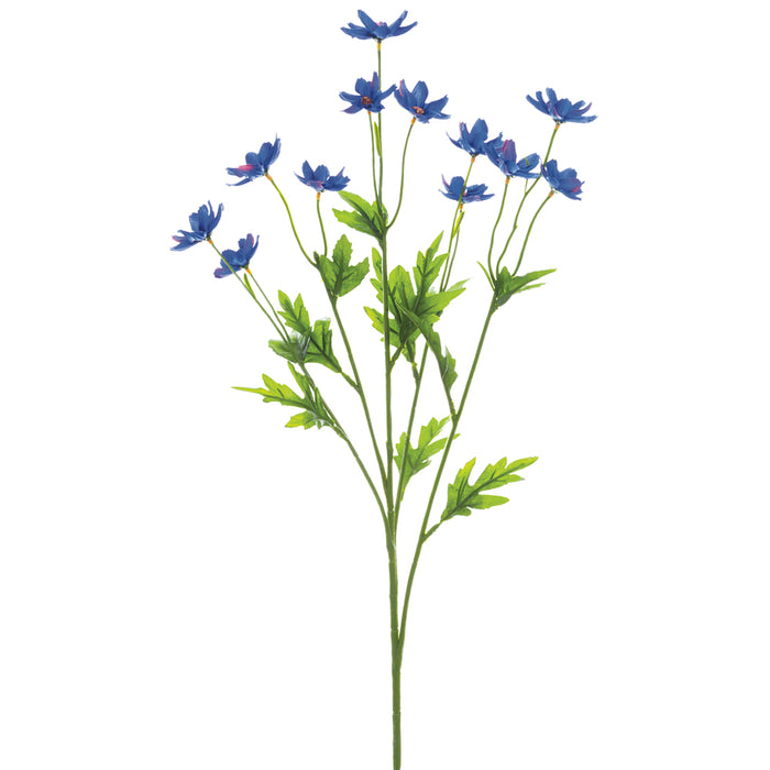27" Silk Mini Cosmos Flower Spray -Blue (pack of 12) - FSC427-BL