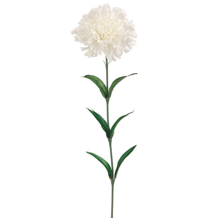 25" Silk Carnation Flower Spray -Cream (pack of 12) - FSC468-CR