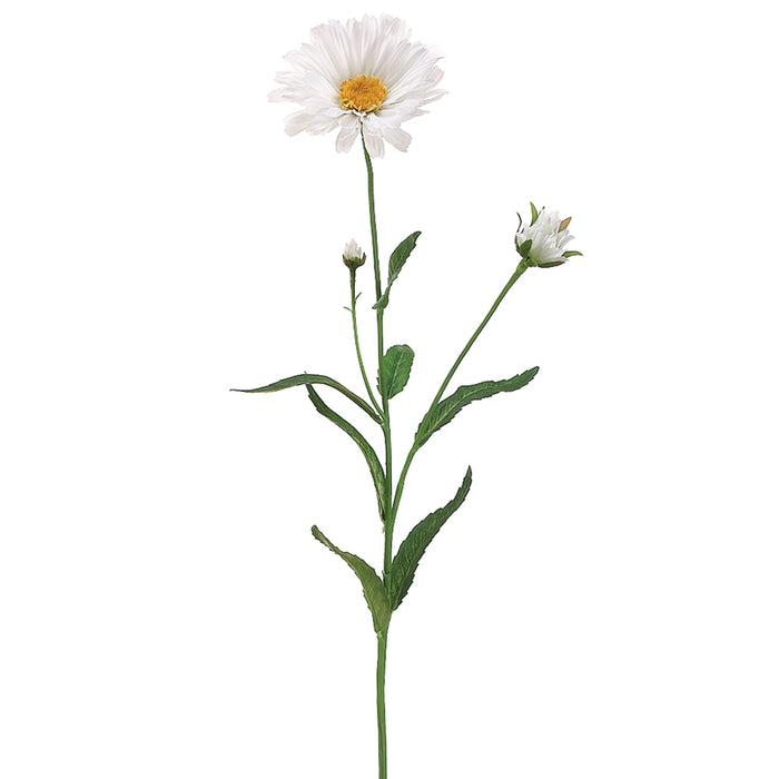 27" Silk Shasta Daisy Flower Spray -White (pack of 12) - FSD114-WH